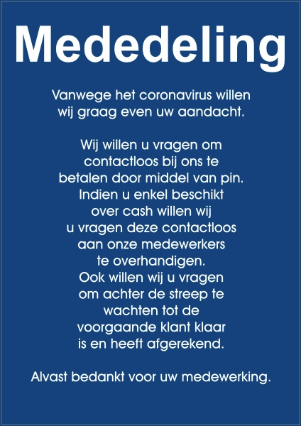 Mededeling sticker a4