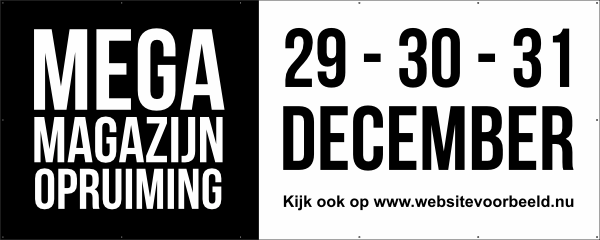 MEGA MAGAZIJN OPRUIMING spandoek