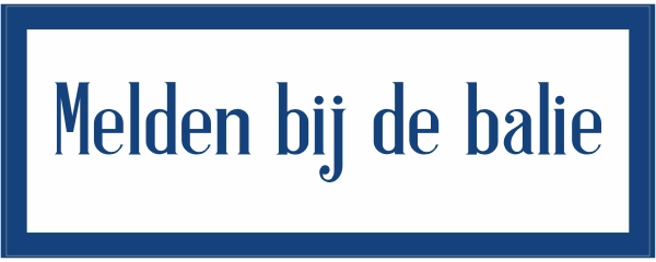 Melden bij de balie sticker