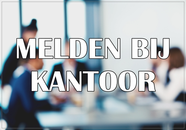 Melden op kantoor sticker