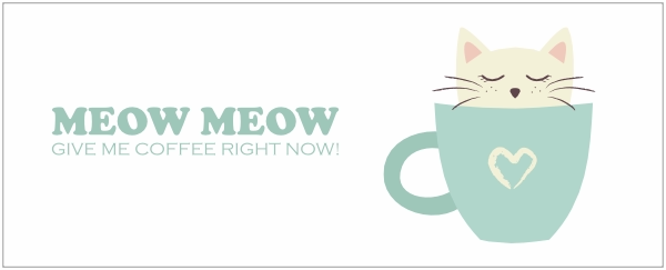 Meow meow give me coffee right now print op mok