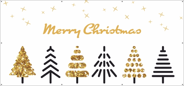 Merry Christmas kerstbomen spandoek