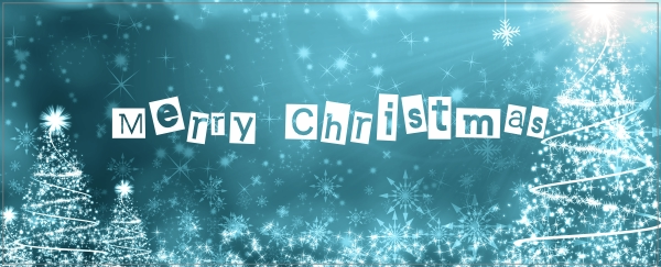 Merry Christmas mok blauw