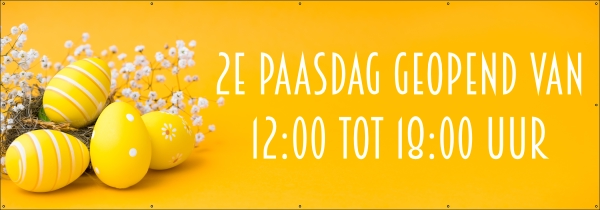 Met Pasen geopend spandoek
