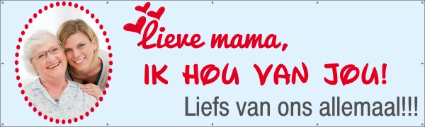 Moederdag hartjes spandoek