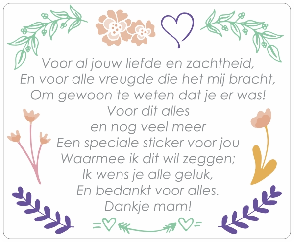 Moederdag Sticker