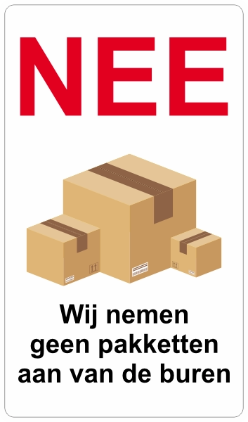 Nee geen pakketten sticker