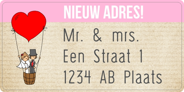 Sticker nieuw adres