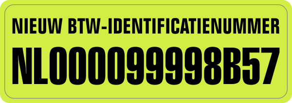 Nieuw btw-identificatienummer sticker Groen