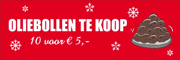 Oliebollen te koop Spandoek