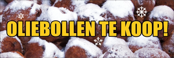 Oliebollen te koop spandoek