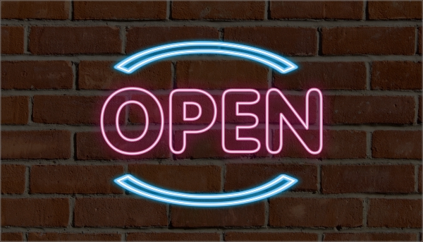 Open bordje neon