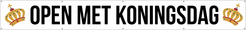 Open met koningsdag spandoek