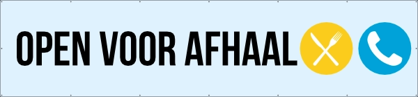 Open voor afhaal spandoek