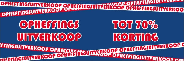 Opheffingsuitverkoop spandoek