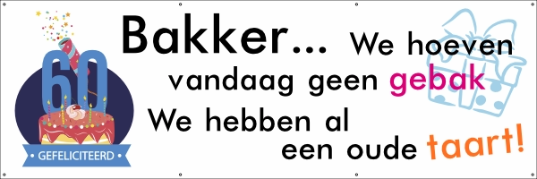 Oude taart spandoek