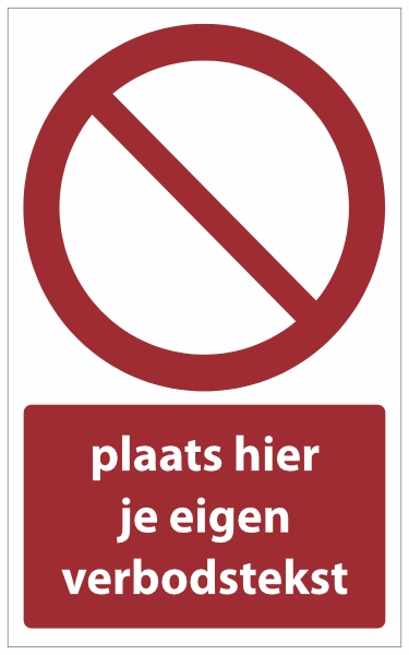 P001 Met verbodstekst sticker