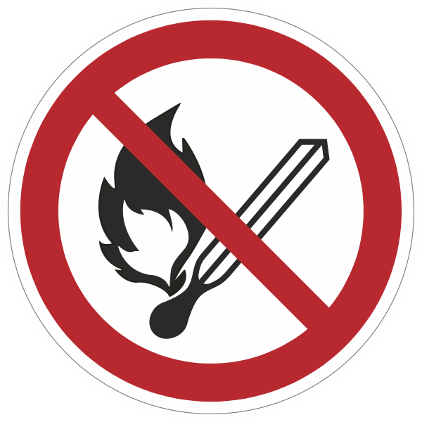 P003 Vuur, open vlam en roken verboden sticker