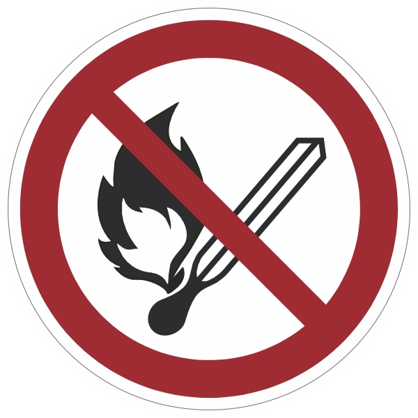 P003 Vuur, open vlam en roken verboden sticker