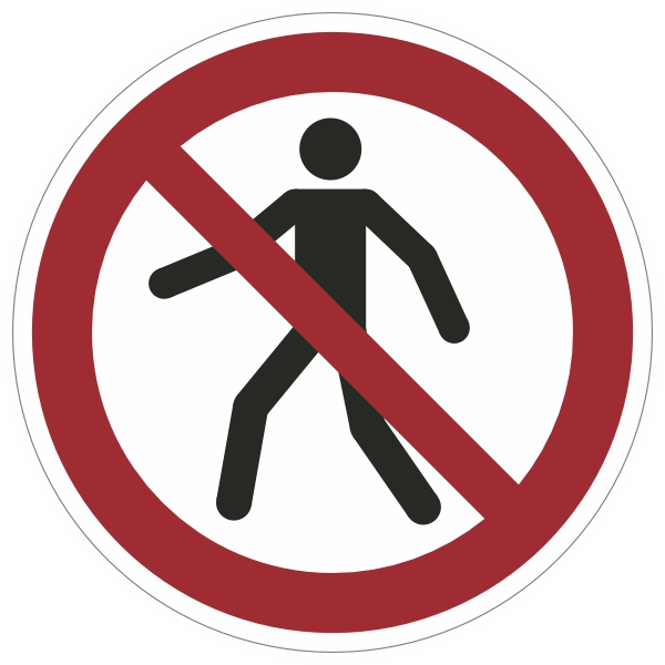 P004 Verboden voor voetgangers sticker