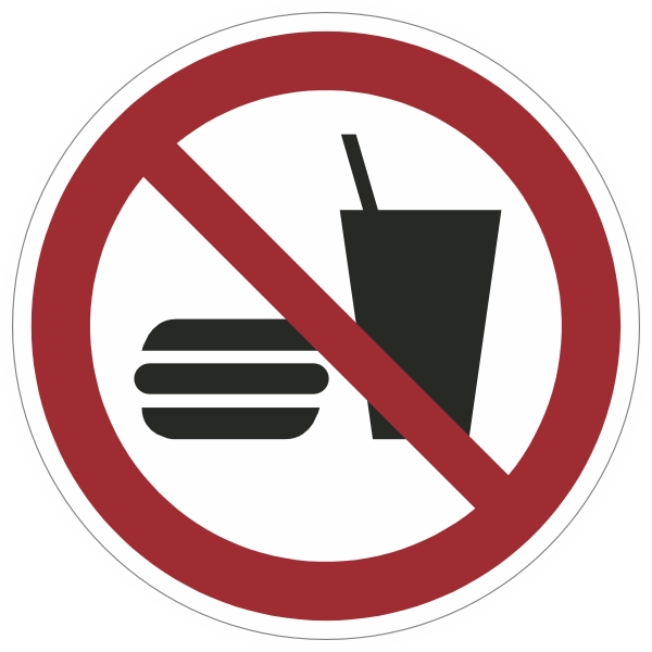 P022 Eten en drinken verboden sticker