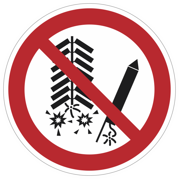 P040 Ontsteken van vuurwerk verboden sticker