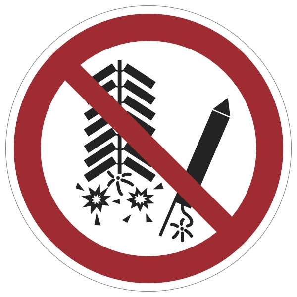 P040 Ontsteken van vuurwerk verboden sticker