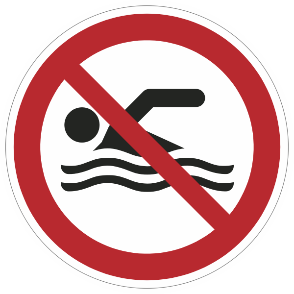 P049 Verboden te zwemmen sticker