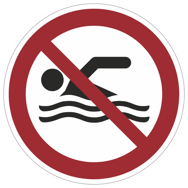 P049 Verboden te zwemmen sticker