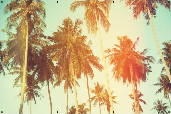 Palmbomen retro tuindoek