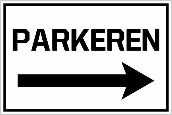 Parkeren paneel met pijl