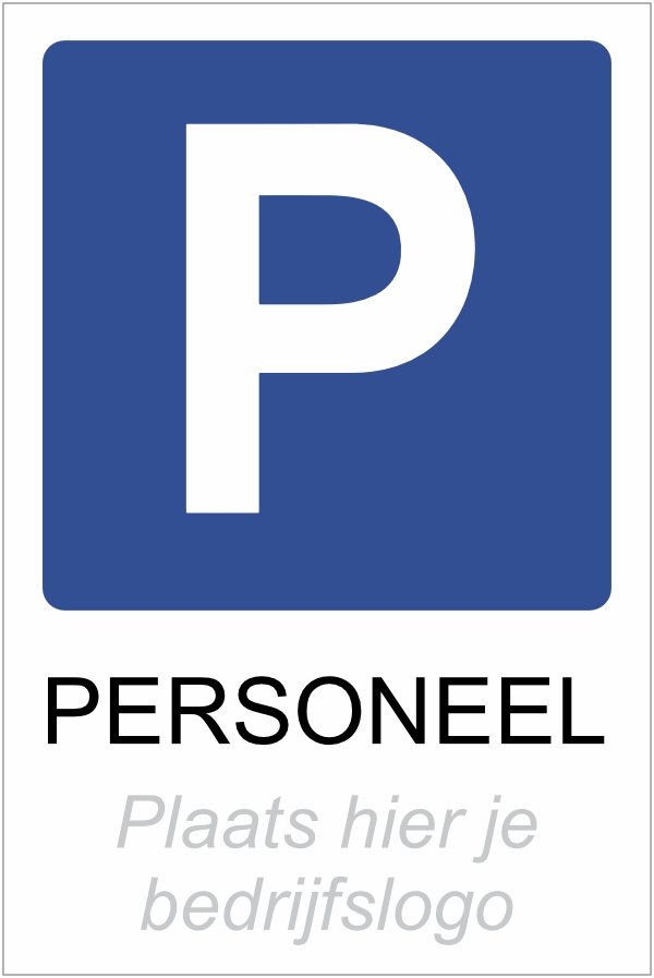 Parkeerbord personeel met logo