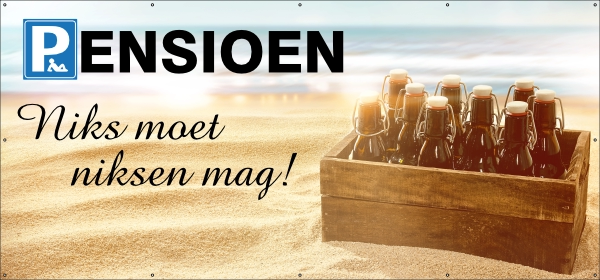 Pensioen niksen Spandoek