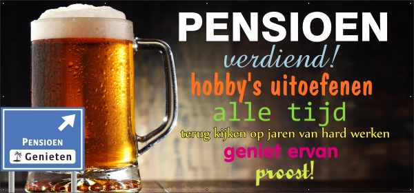 Pensioen proost Spandoek