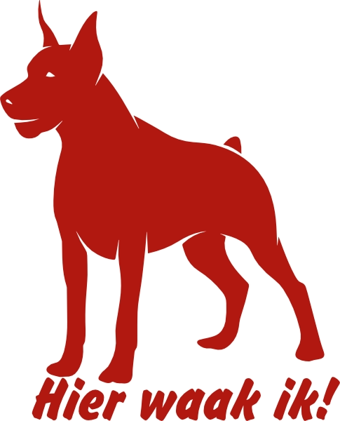 Hier waak ik honden sticker