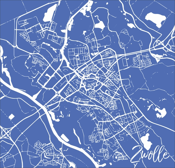 Plattegrond Zwolle spandoek
