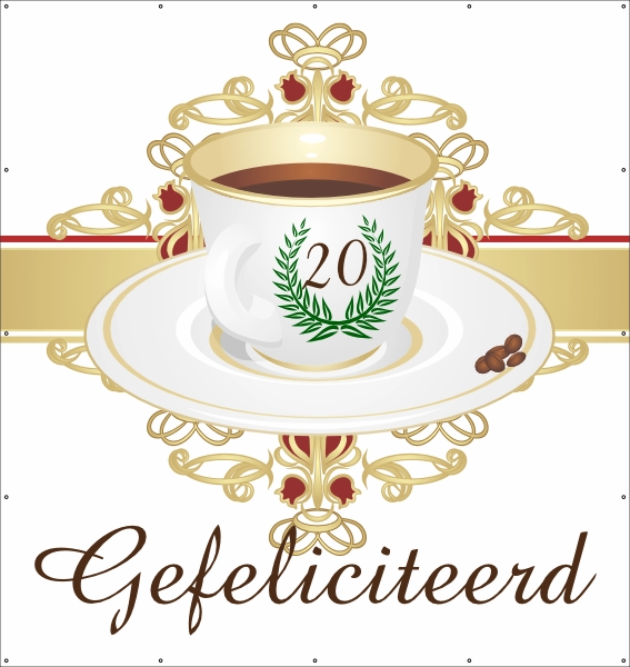Porseleinen jubileum Spandoek