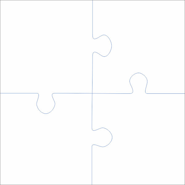 Vierkante puzzel 4 stukjes