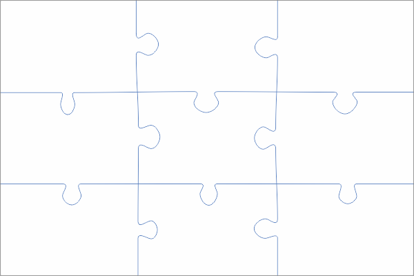 Rechthoekige puzzel (3:2) 9 stukjes ontwerpen? |