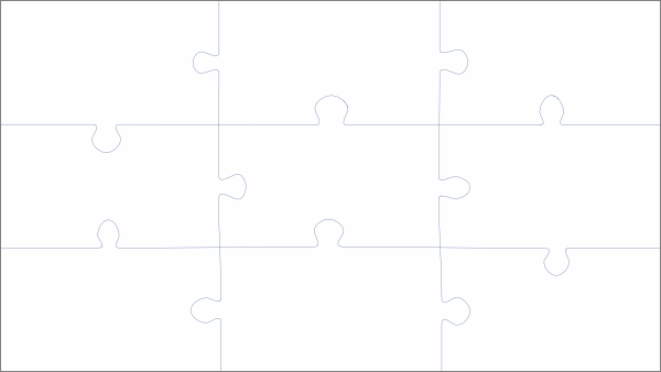 Rechthoekige puzzel (16:9) 9 stukjes