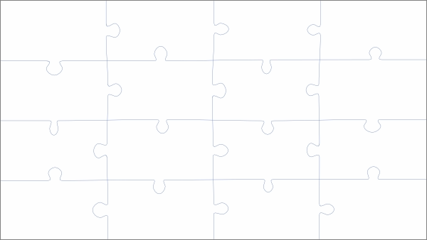 Rechthoekige puzzel (16:9) 16 stukjes