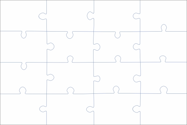 Rechthoekige puzzel (3:2) 16 stukjes
