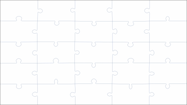 Rechthoekige puzzel (16:9) 25 stukjes
