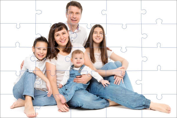 Puzzel met familiefoto
