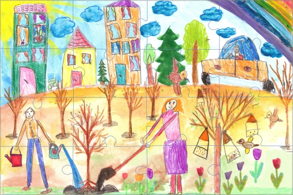 Puzzel tekening kind