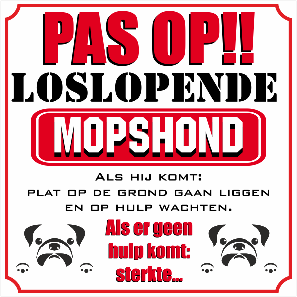 circulatie Marine Rijden PVC Bord: Pas op loslopende hond! | 123sticker.nl