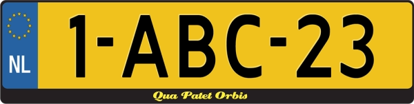 Qua patet orbis kentekenplaathouder