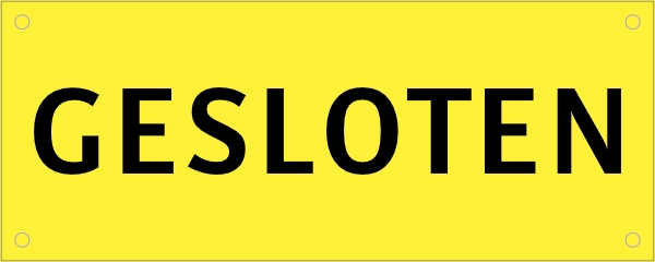 Raam spandoek gesloten