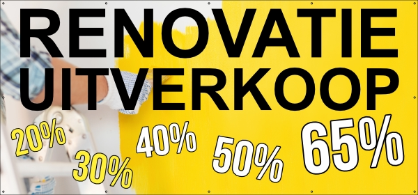 Renovatie uitverkoop spandoek