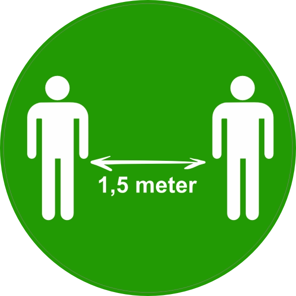 Ronde sticker 1,5 meter afstand